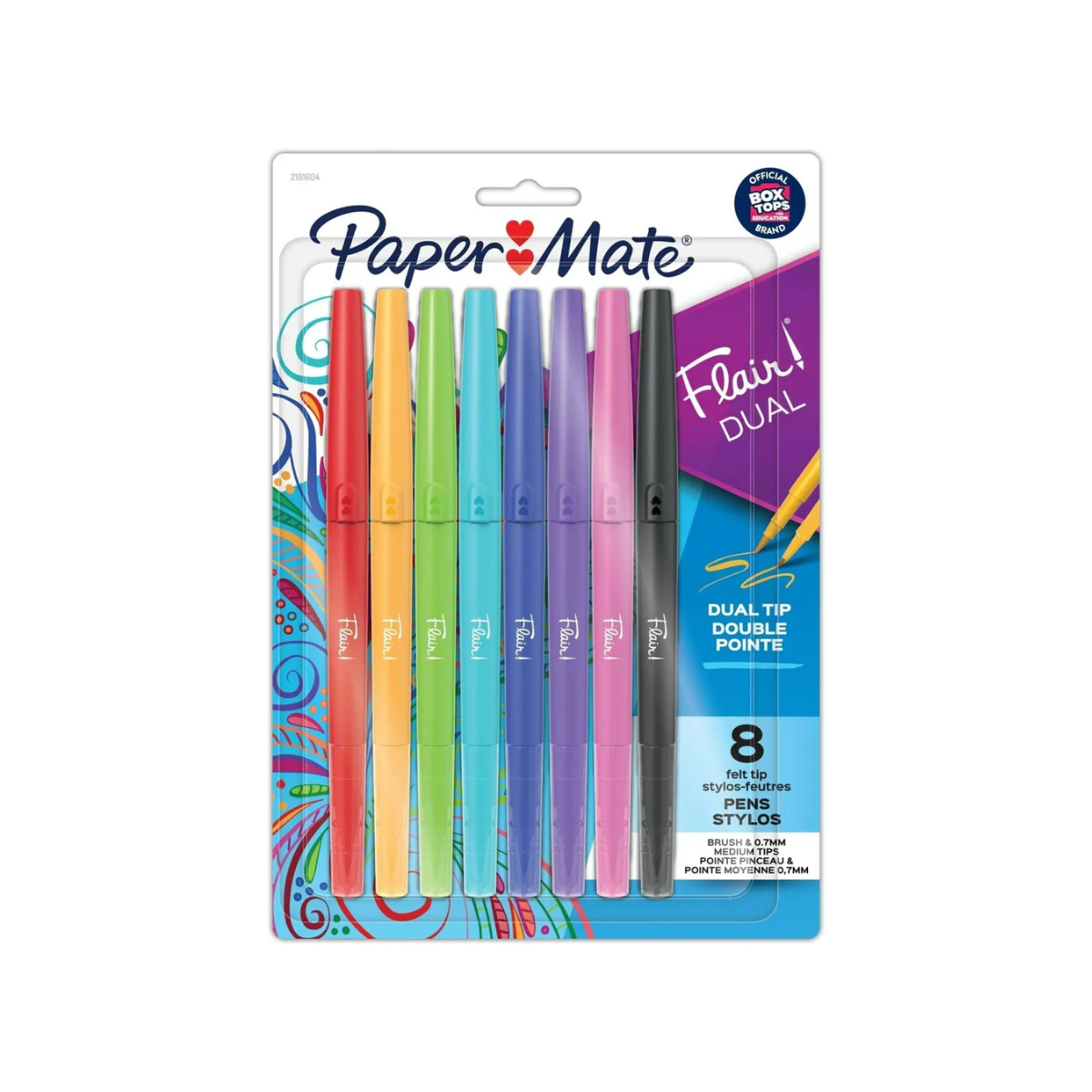 Marcadores Paper Mate Flair Duo Brush Doble Punta x 8