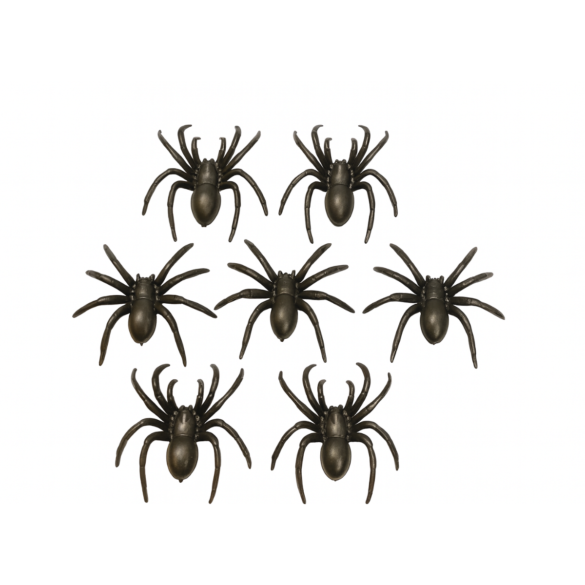 Mini Arañas Negras de Plástico 6 cm (x6)