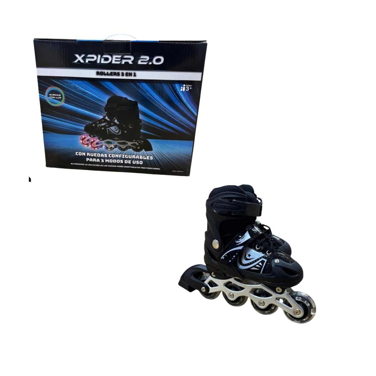 Patín Ajustable Negro Talle 31 al 34