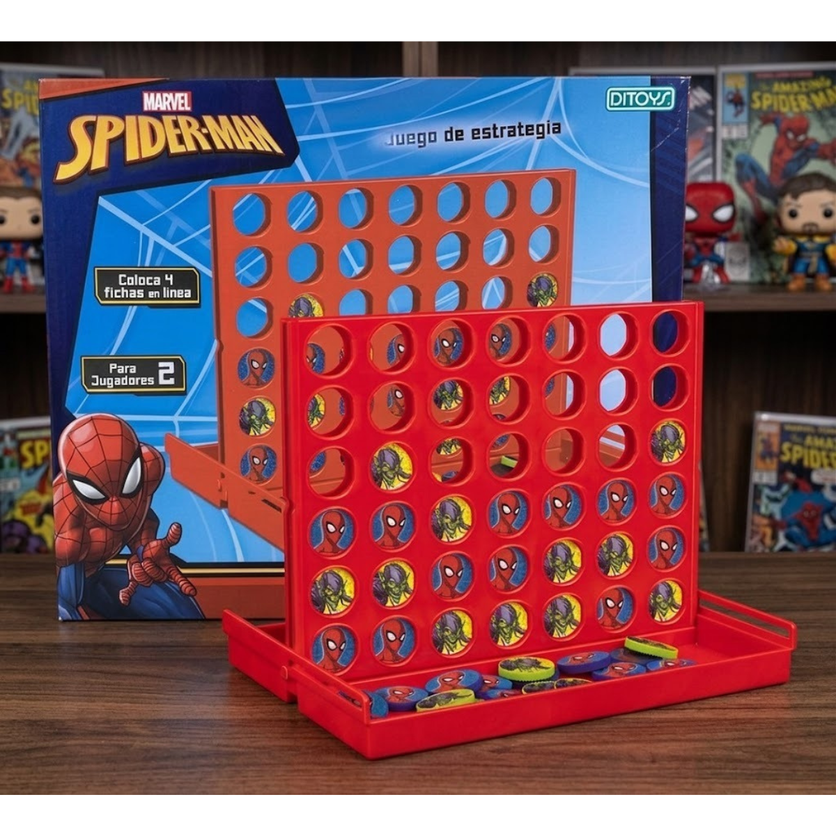 Juego de Mesa Spiderman Line Up Game 4 en Línea Ditoys