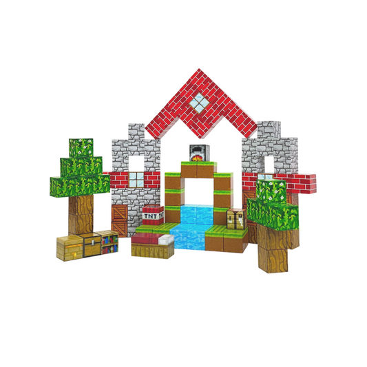 Bloques Magnéticos Para Armar 100 Piezas Estilo Minecraft Mini Park