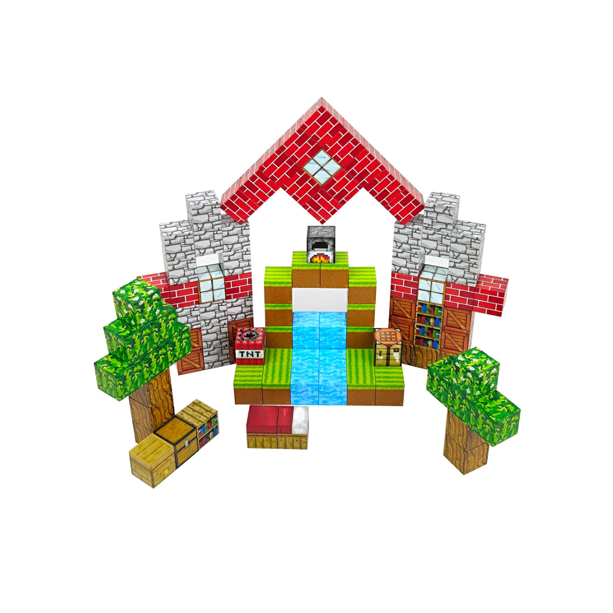 Bloques Magnéticos Para Armar 100 Piezas Estilo Minecraft Mini Park