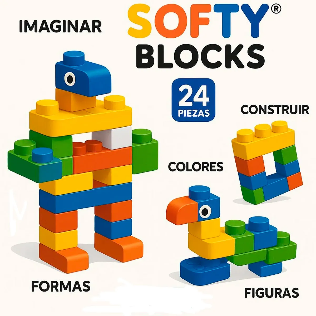 Softy Blocks Ditoys – Bloques Didácticos Blandos 24 Piezas
