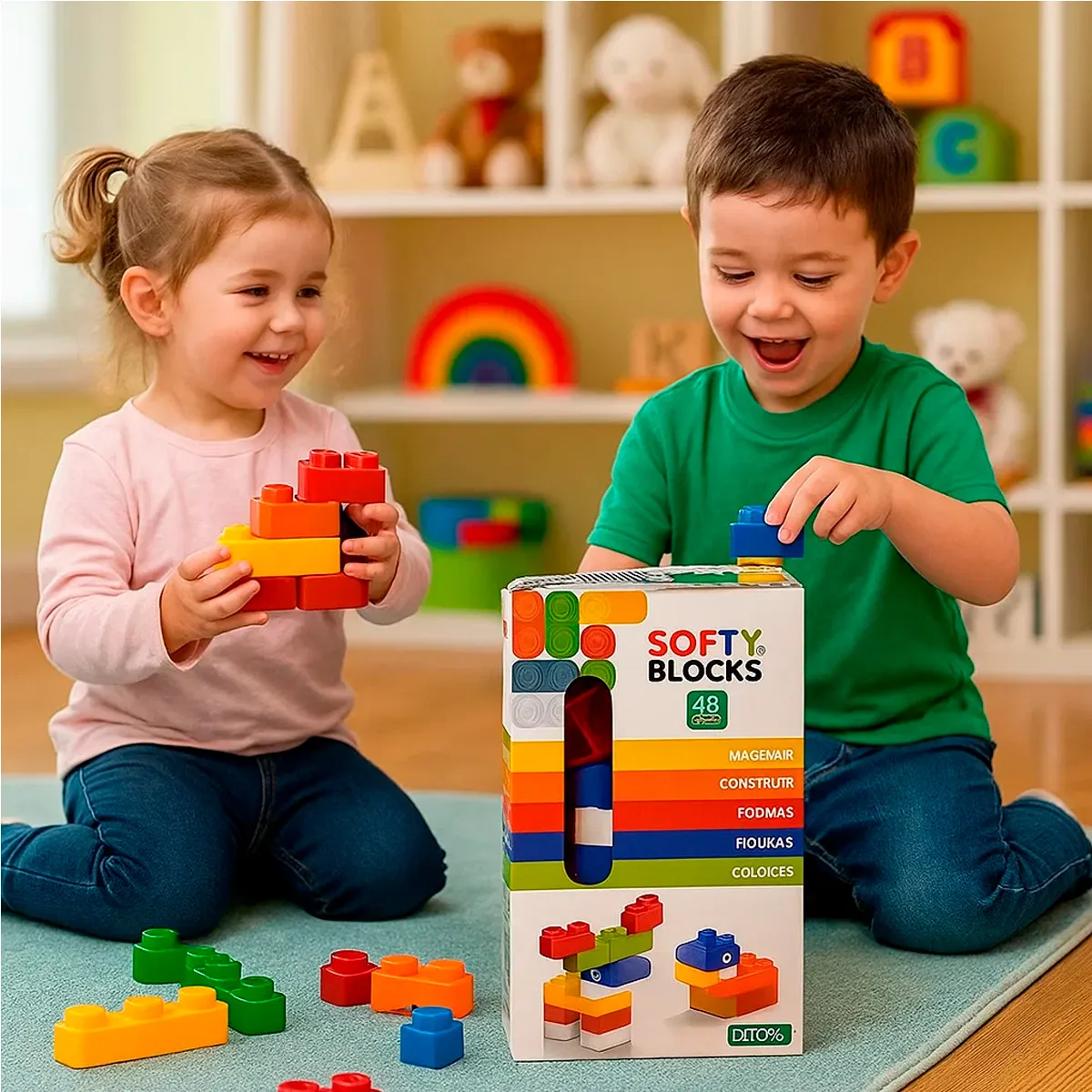 Softy Blocks Ditoys – Bloques Didácticos Blandos 48 Piezas