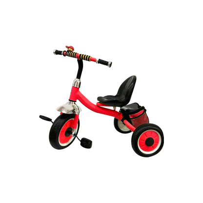 Triciclo Infantil Reforzado Rueda Maciza Canasto Bebe Niños- ROJO