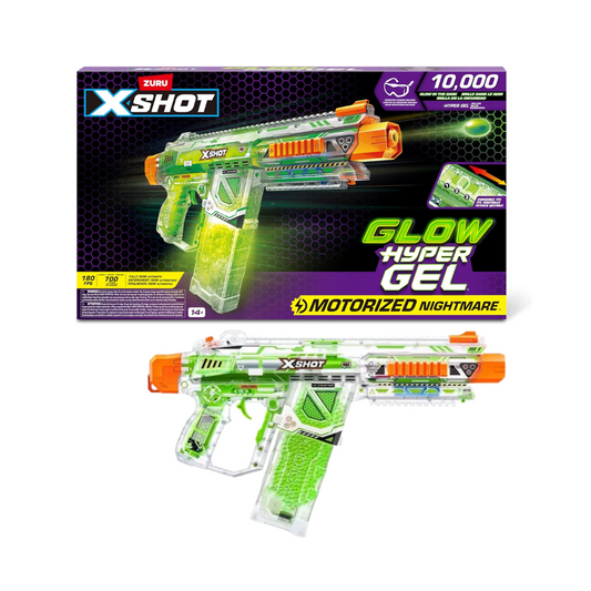 Pistola Lanzadora Hyper Gel 10000 Brilla En La Oscuridad X-Shot