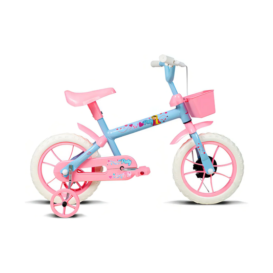 Bicicleta Infantil Rosa y Celeste de Montaña Rodado 12 con Rueditas