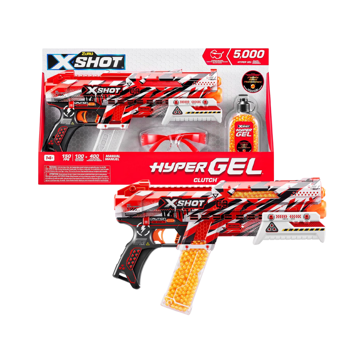 Pistola Lanzadora Hidrogel X-Shot Clutch 5000 Bolitas