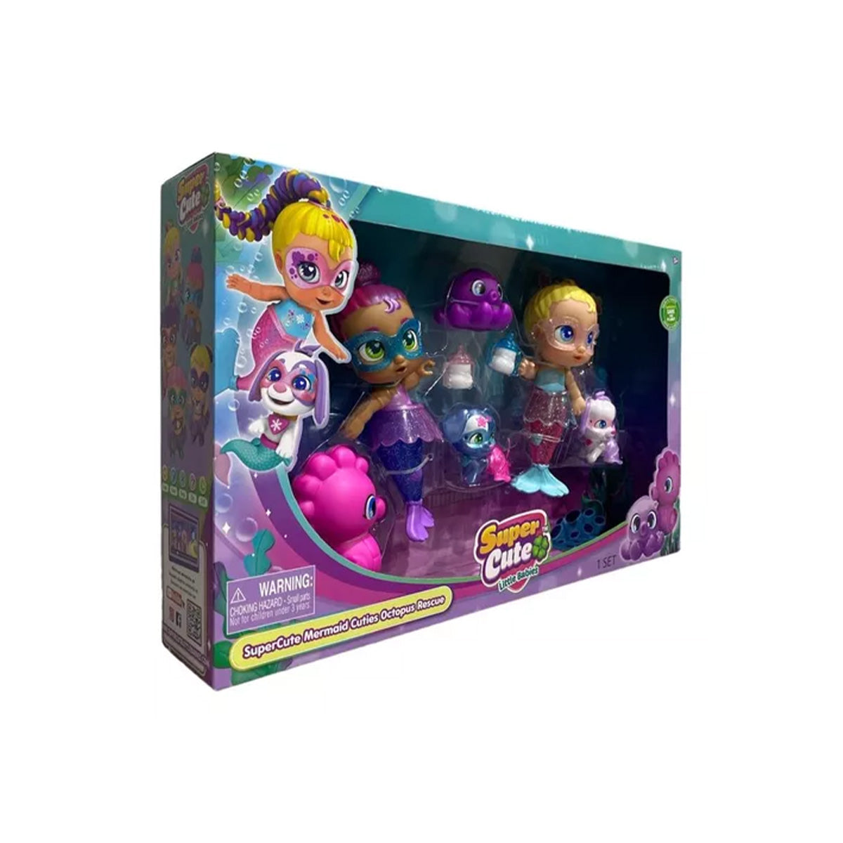 Muñeca Super Cute Mermaid Cuties Octopus Rescue