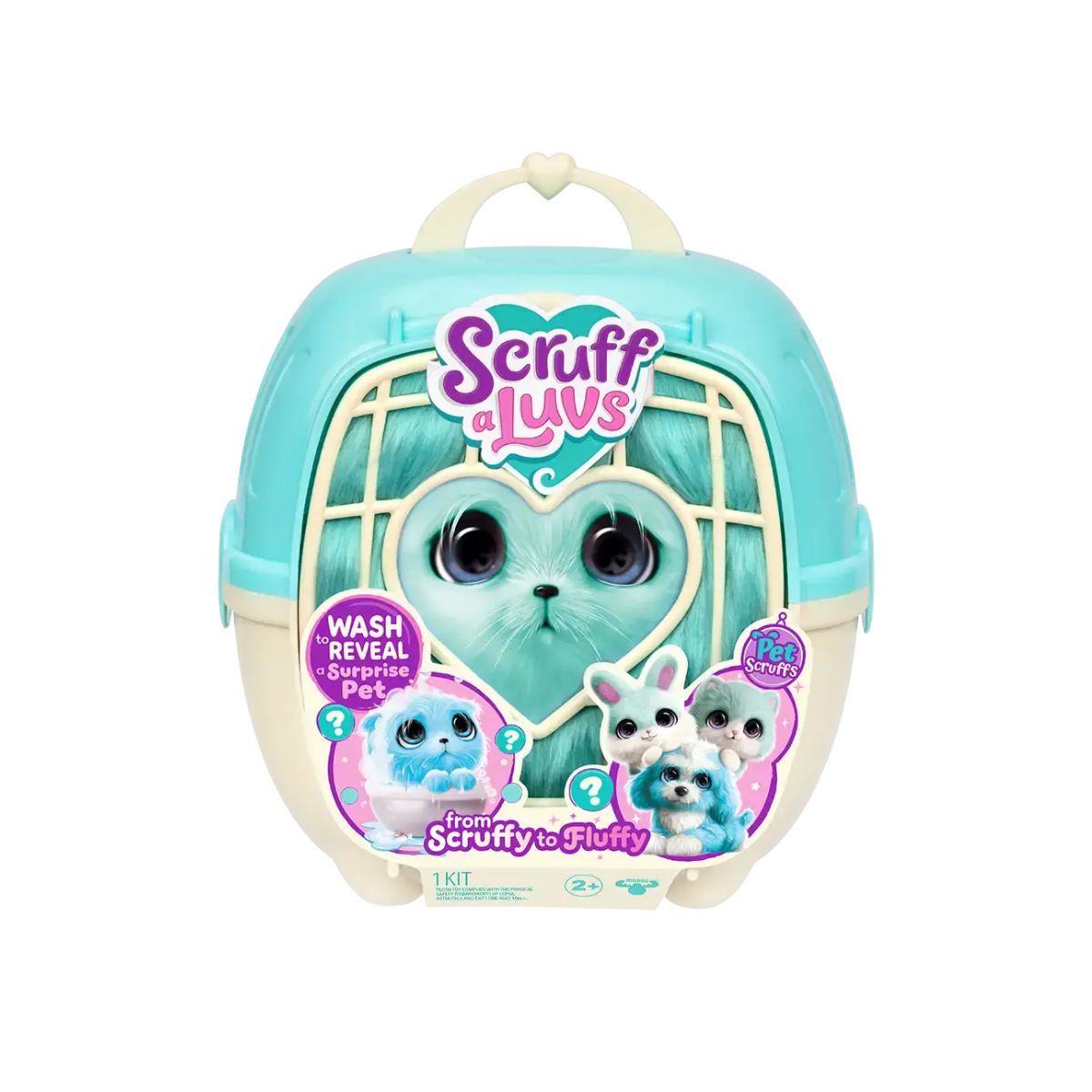 Scruff-a-Luvs 326 Celeste - Mascota de Peluche Sorpresa (Cachorro/Conejito/Gatito)