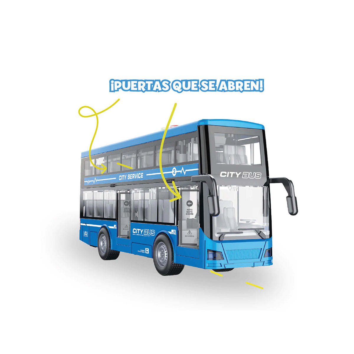 Colectivo De Dos Pisos A Fricción City Series Con Luz Y Sonido