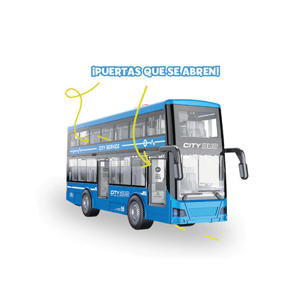 Colectivo De Dos Pisos A Fricción City Series Con Luz Y Sonido