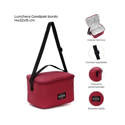 Lunchera GoodPak Bordo Escolar 14x22x15 cm