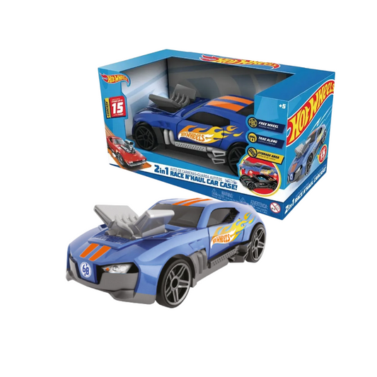 Set 2en1 Auto Guardacoches Azul Hwcc15 Hot Wheels