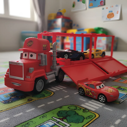 Camión Mack Cars Deluxe con 3 Autos a Fricción