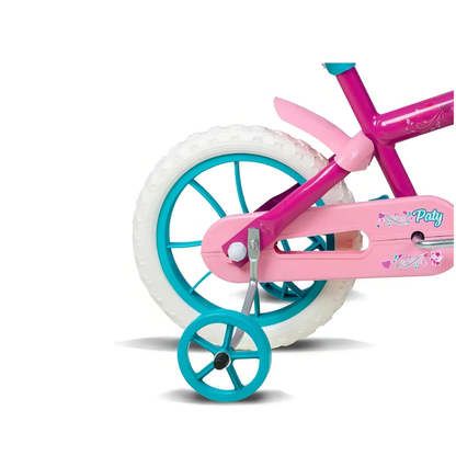 Bicicleta Infantil Violeta y Verde de Montaña Rodado 12 con Rueditas