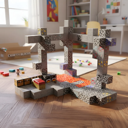 Cubos Magnéticos Minecraft Mina 128 Piezas T033