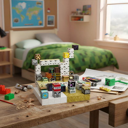 Cubos Magnéticos Bloques de Minecraft Tienda De Herramientas 128 Piezas T097