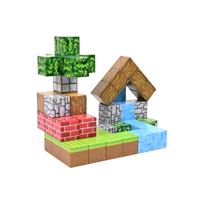 Cubos Magnéticos Minecraft Cabaña Junto Al Rio 48 Piezas Z019