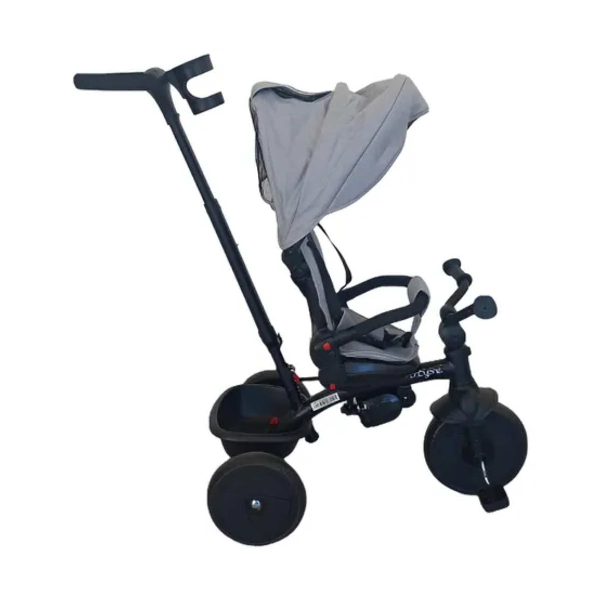Triciclo con Capota 360º Rubber Wheel Gris