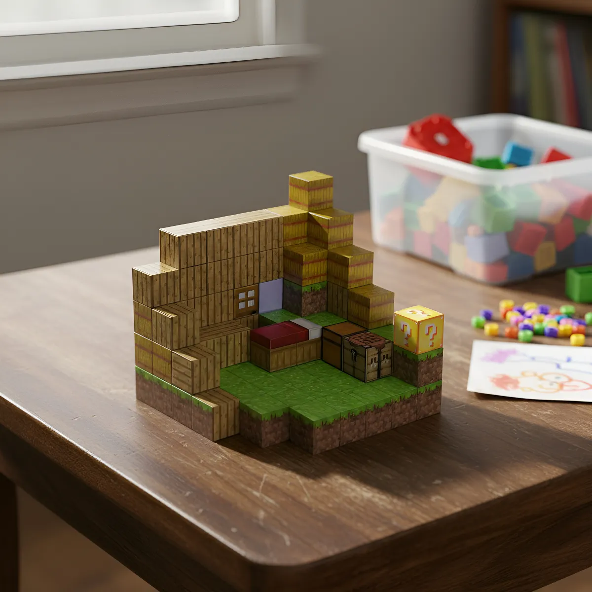 Cubos Magnéticos Minecraft Casa de Aldea 100 piezas T084