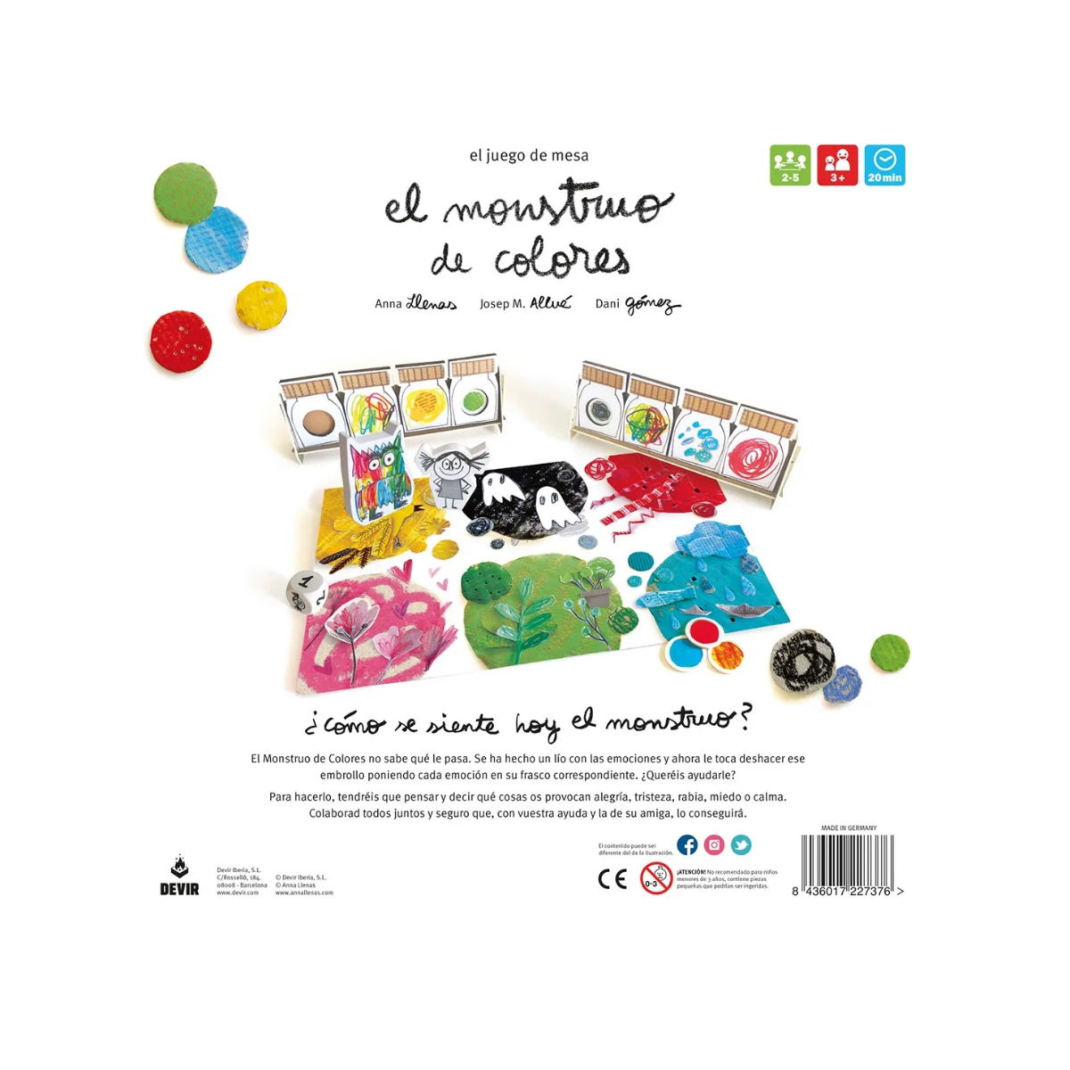 Juego de mesa cooperativo El Monstruo de Colores Devir