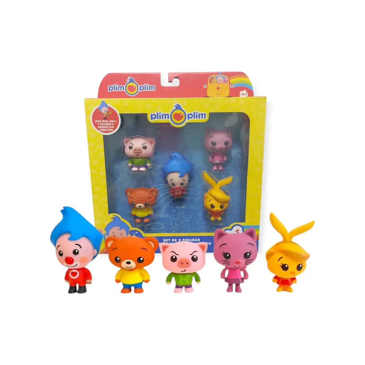Set de 5 Figuras Coleccionables Plim Plim y sus Amigos
