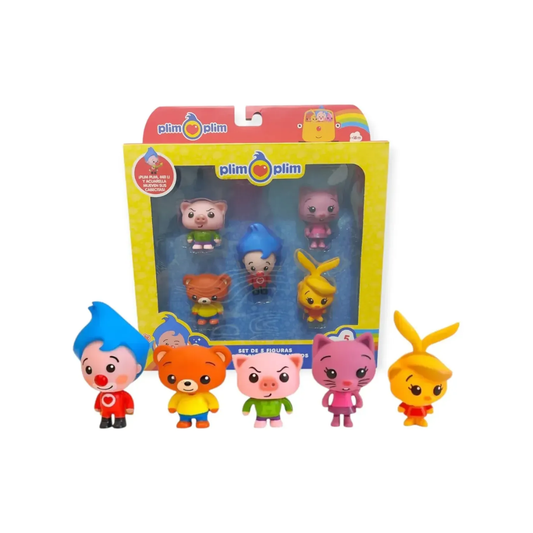 Set de 5 Figuras Coleccionables Plim Plim y sus Amigos
