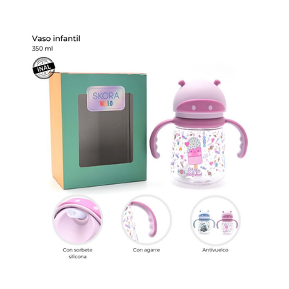 Vaso Infantil Skora Hello con Sorbete y Agarre