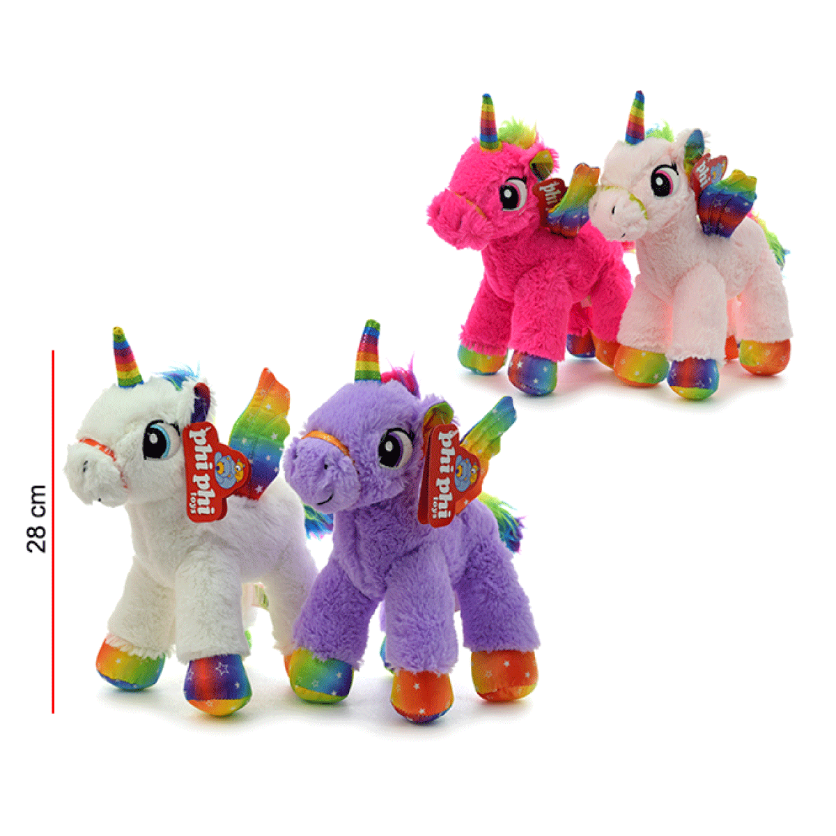 Peluche Unicornio Con Alas 28cm Phi Phi toys JUGUETERIAS MONOCOCO