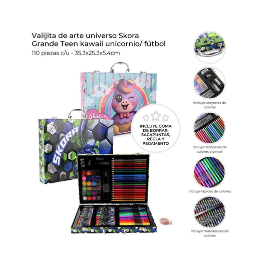 Valijita de Arte Universo Skora Grande - 110 Piezas