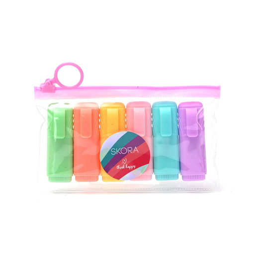 Set de Resaltadores Mini Pastel Skora x6 Think Happy