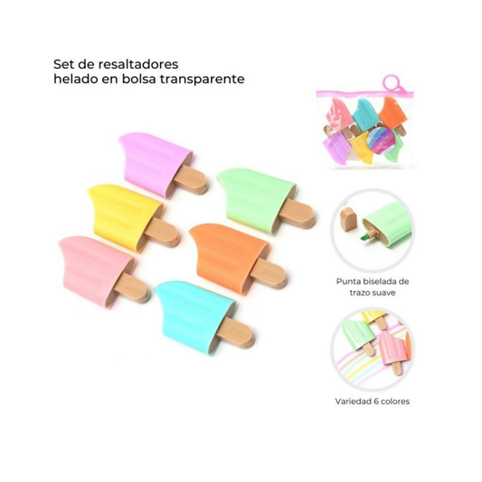 Set de Resaltadores Helado Skora x6 Think Happy