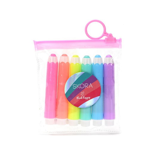 Set de Resaltadores Finos Simplicity Skora x6 Think Happy