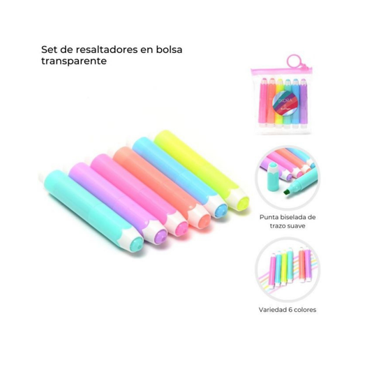 Set de Resaltadores Finos Simplicity Skora x6 Think Happy