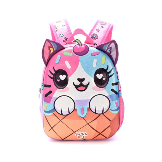 Mochila Kawaii Termoformada Gatito Helado Skora 12”