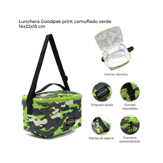 Lunchera Goodpak Print Camuflada Verde