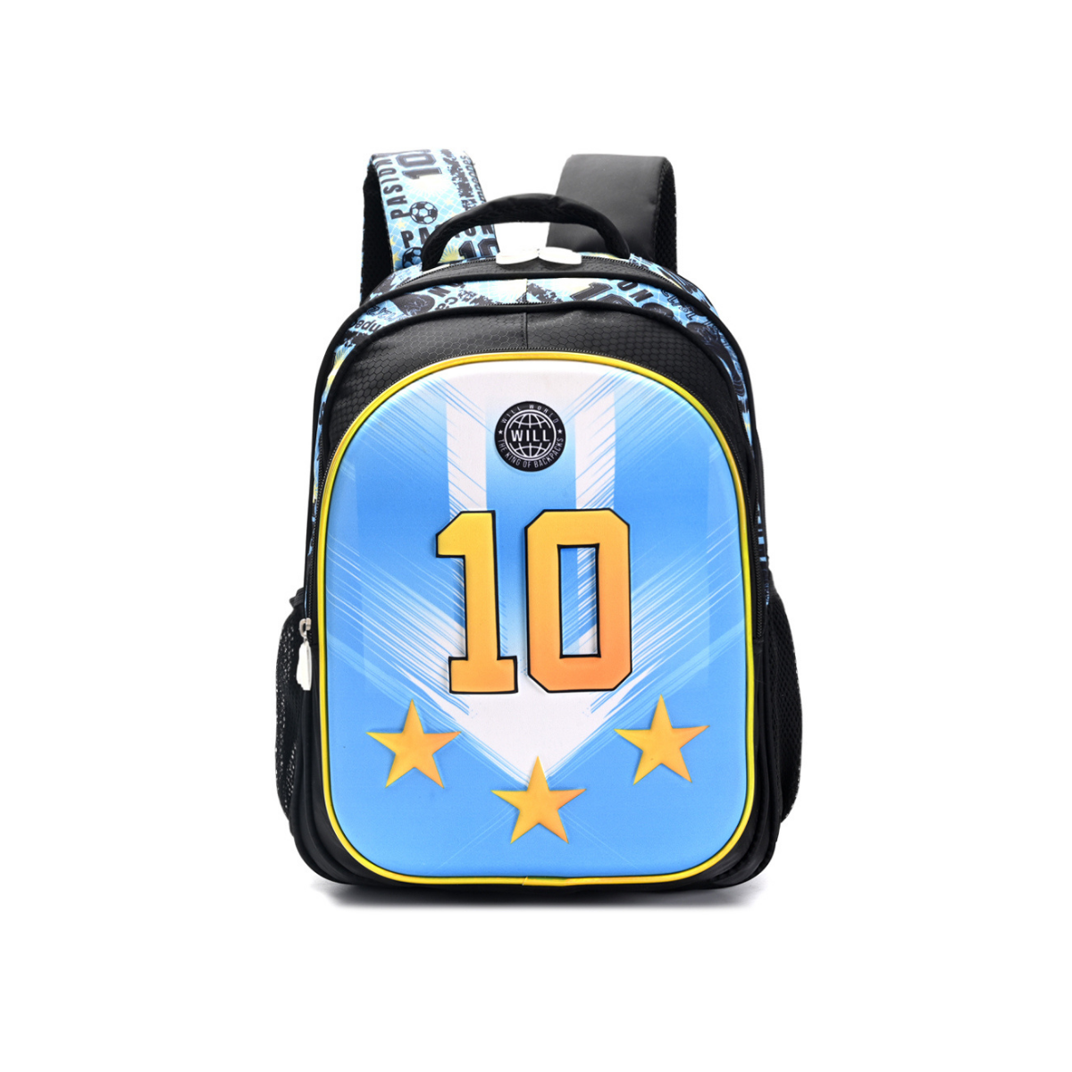 Set Escolar Celeste de Messi – Mochila 16” de Espalda, Lunchera y Cartuchera