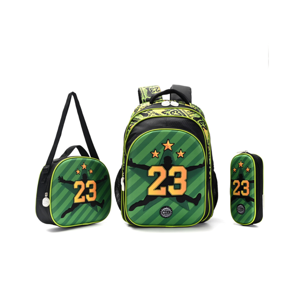 Set Escolar del Dibu Martinez – Mochila 16” con Carrito, Lunchera y Cartuchera