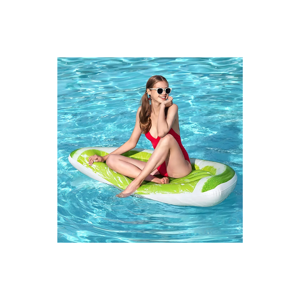 Colchoneta Flotador Inflable Media Lima Gigante 171x89 cm