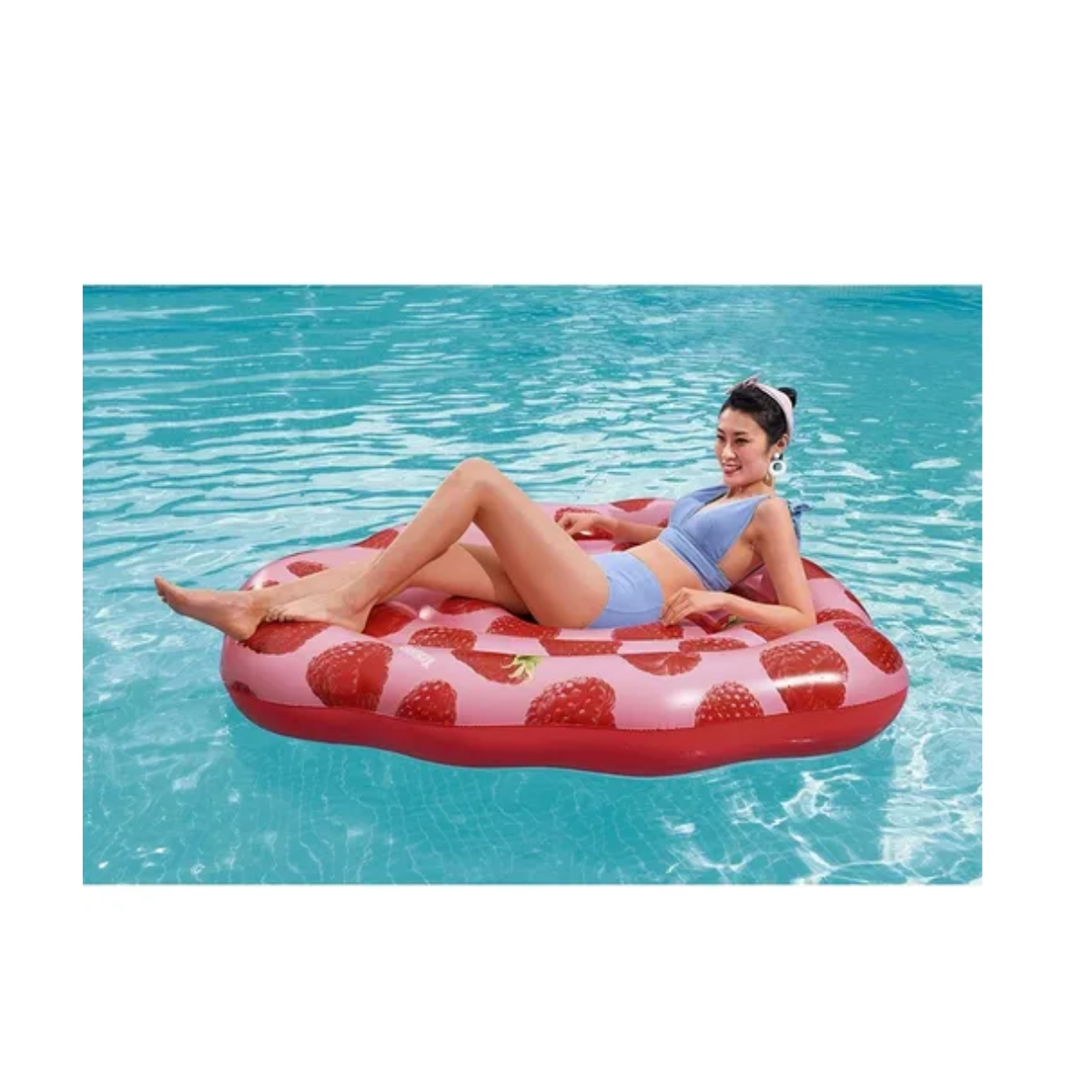 Isla Flotador Inflable Gigante Perfumada "Frambuesa" 165x151 cm