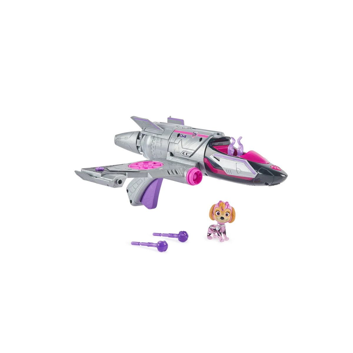 Vehículo Con Figura Mighty Movie Transforming Jet Skye Paw Patrol Vulcanita