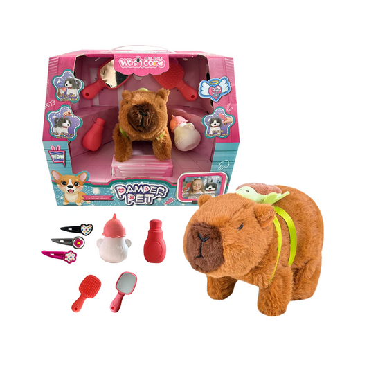 Peluche Capybara Fashion Mascota Con Movimiento Más Accesorios