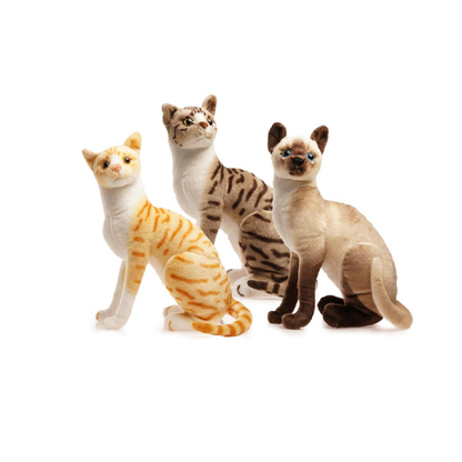 Peluche Gato Siamés Parado Realista 38cm
