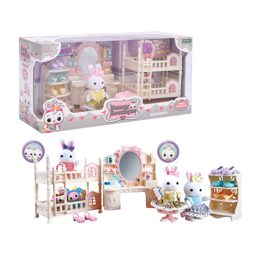 Set Figura Conejo Con Accesorios Bunny Boutique Bed Room Ditoys