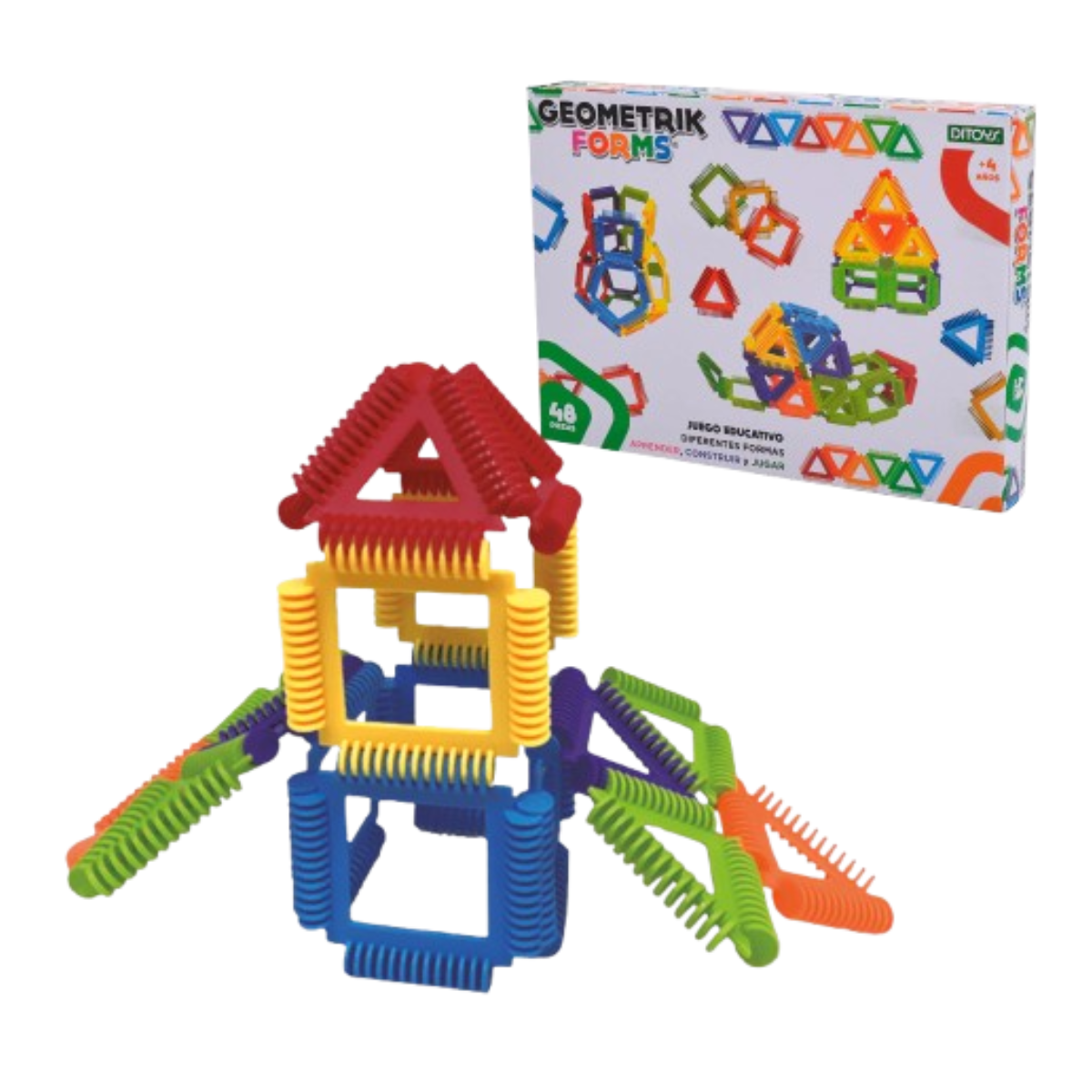 Juego De Construcción Geometrik Forms 48 piezas Ditoys