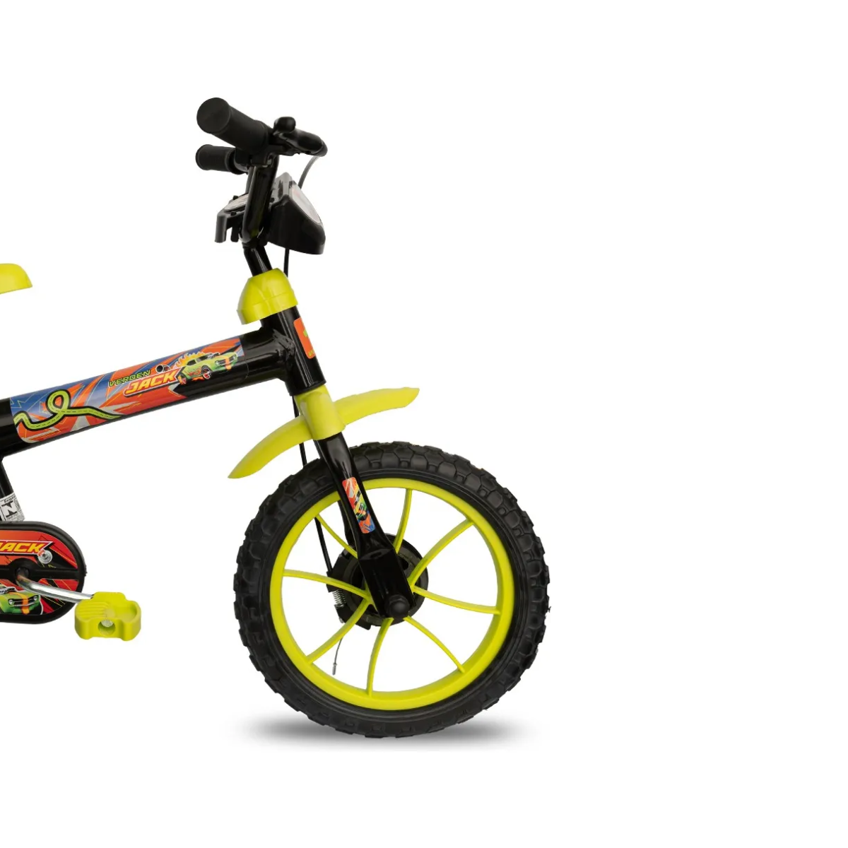 Bicicleta Infantil Amarillo y Negro de Montaña Rodado 12 con Rueditas