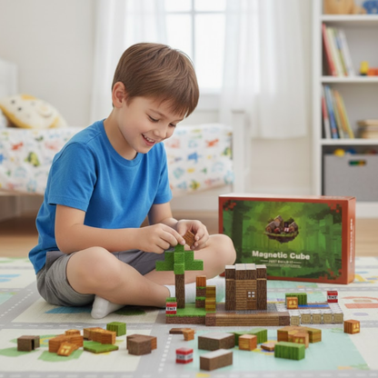 Set de Cubos Magnéticos Minecraft de Aldea 192 Piezas T036