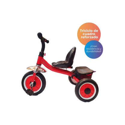 Triciclo Infantil Reforzado Rueda Maciza Canasto Bebe Niños