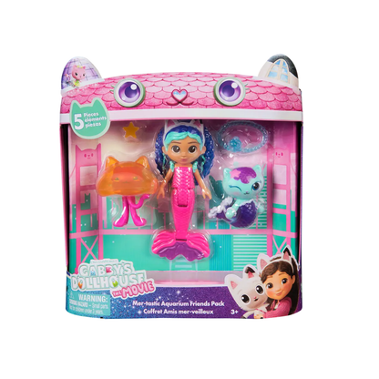 Gabby’s Dollhouse Mercatastic Aquarium Friends Pack - Set de 3 Personajes + Playset